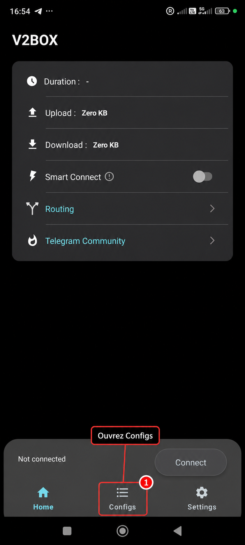 Ouverture de Configs dans V2Box