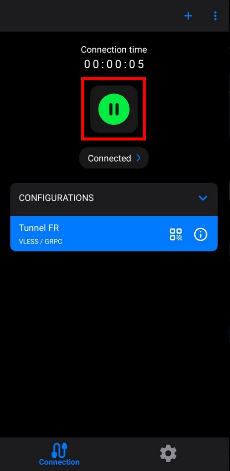 V2RayTun connecté